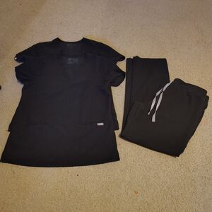 Figs Black Scrub Set 3 Pieces  Size S/ M